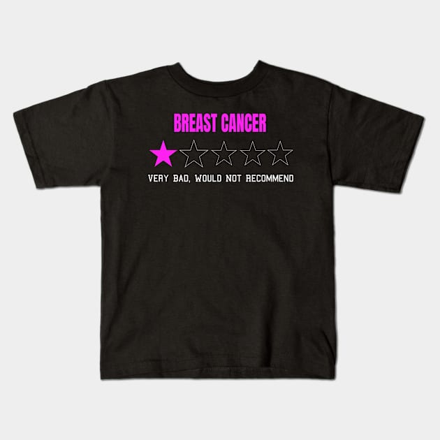 Breast Cancer Very Bad Would Not Recommend One Star Rating Kids T-Shirt by MerchAndrey